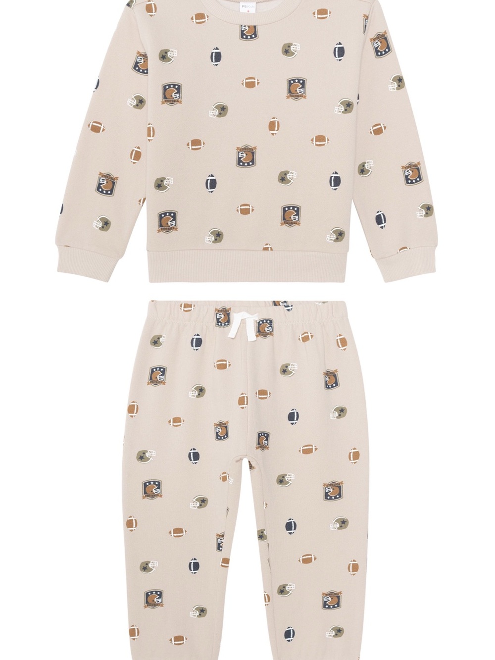 NWT Petit Lem Kids' Fleece Sweatshirt & Joggers Set Football